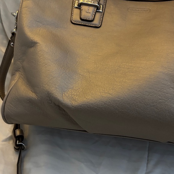 Coach Taupe Leather Satchel with Removable Crossbody Strap - Picture 8 of 15